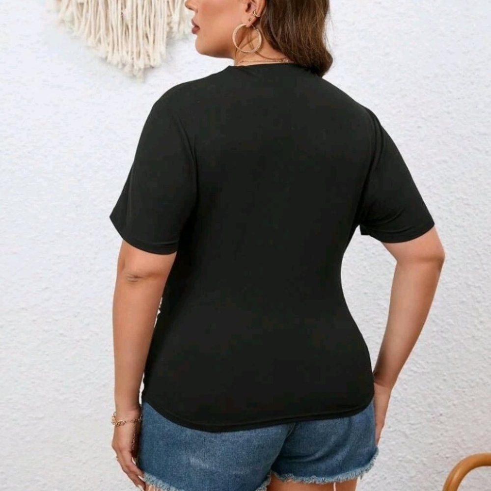 Mock Neck Ruched Tee - Picture 6 of 7